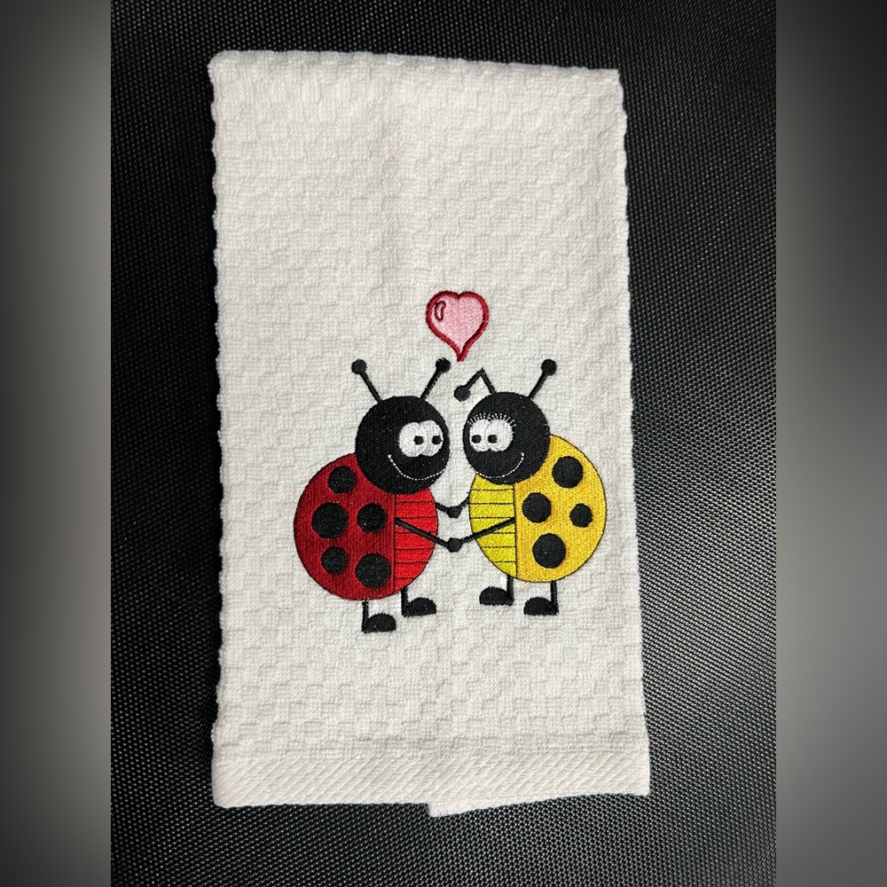 Wealuxe Hotel Collection Whimsical Ladybug Kitchen Towel -